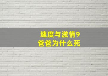 速度与激情9 爸爸为什么死